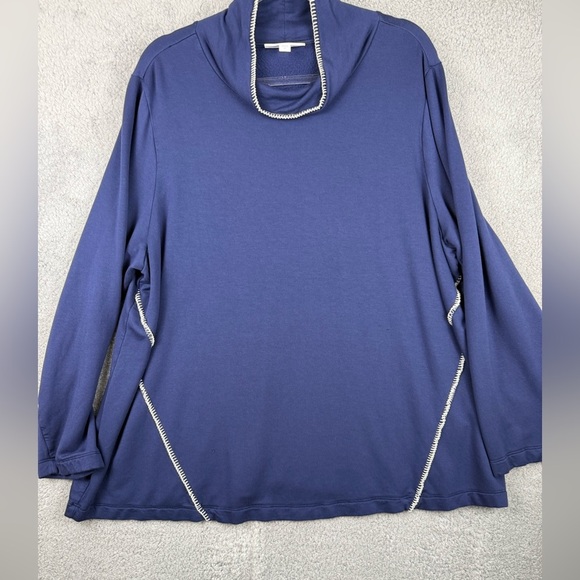Purejill tranquility fleece navy blue with embroidery size 2X preowned - Picture 1 of 9
